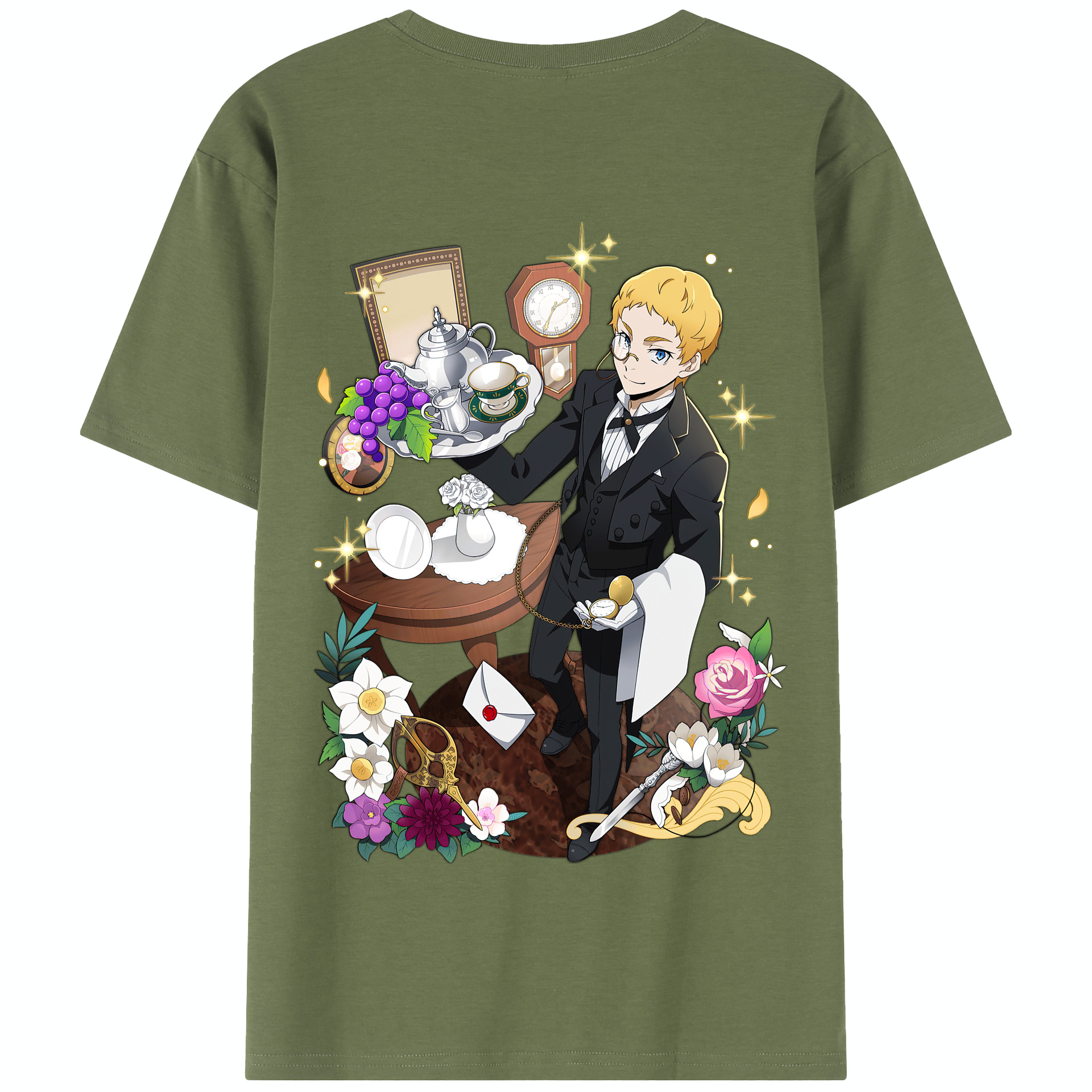 （画像用） 文豪ストレイドッグス Bungo Stray Dogs 綿100％半袖Tシャツ（背面プリント）